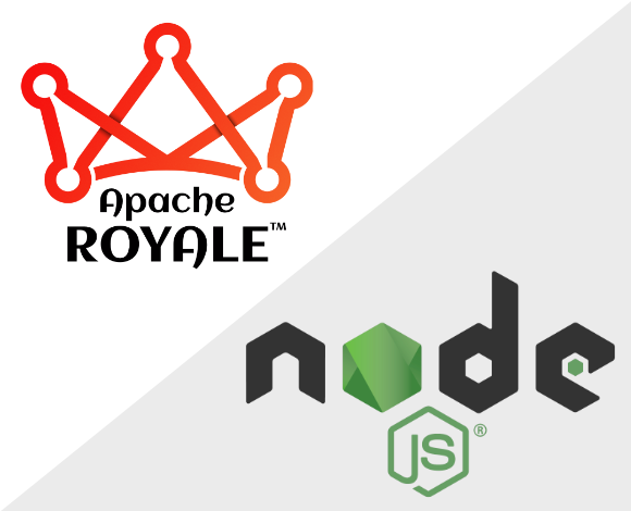 Apache Royale and Node.js logos